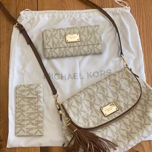 Michael Kors bag, wallet, checkbook cover set